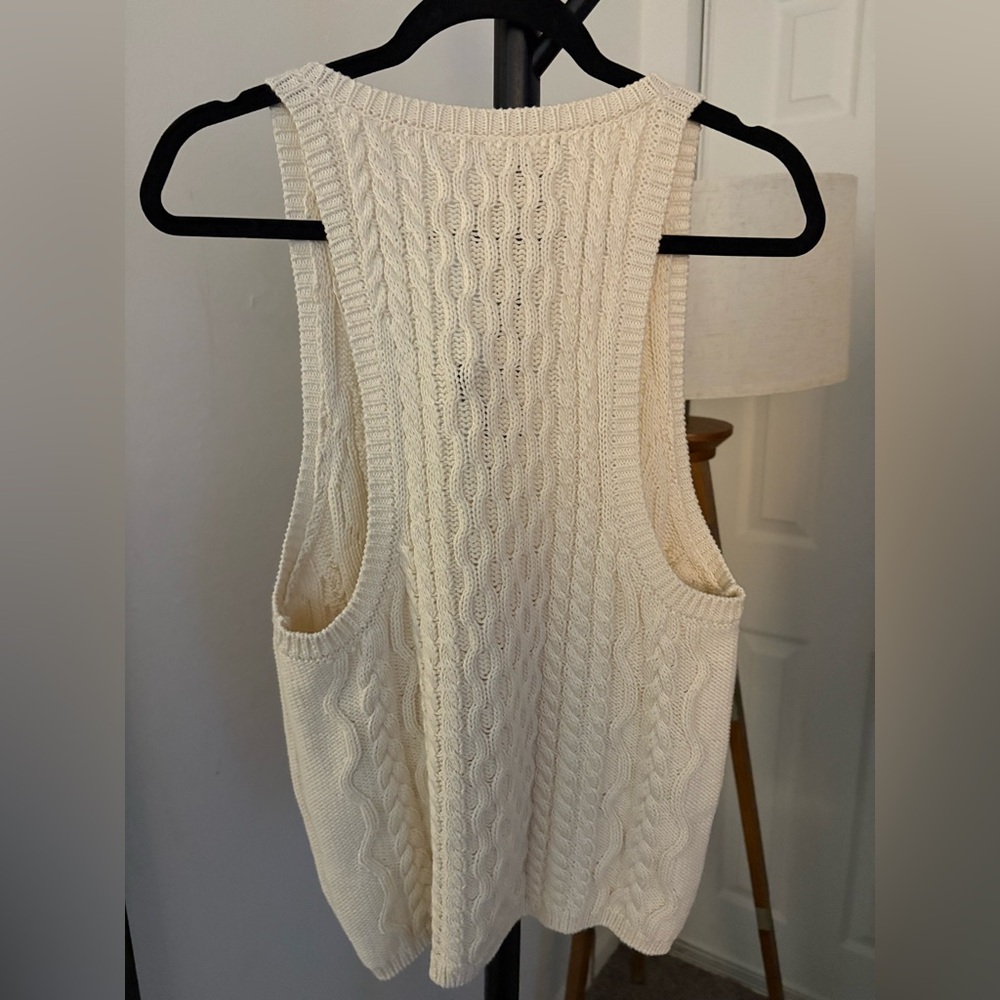 Free People Cream Cable Knit Muscle Tee - Picture 12 of 12